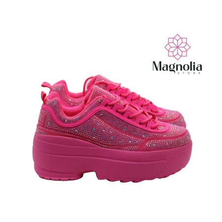 Tenis Rosa con Brillos Plataforma Berness