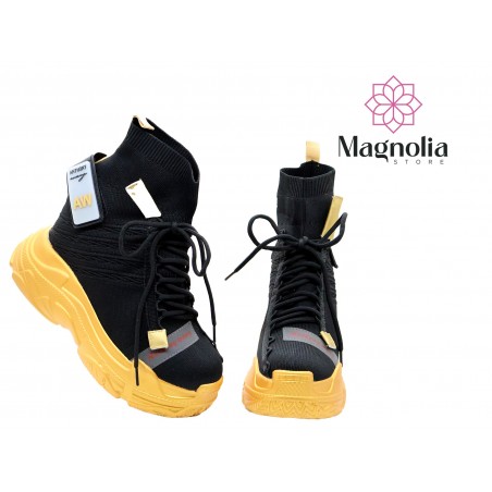 Tenis Plataforma Negro Anthony Wang