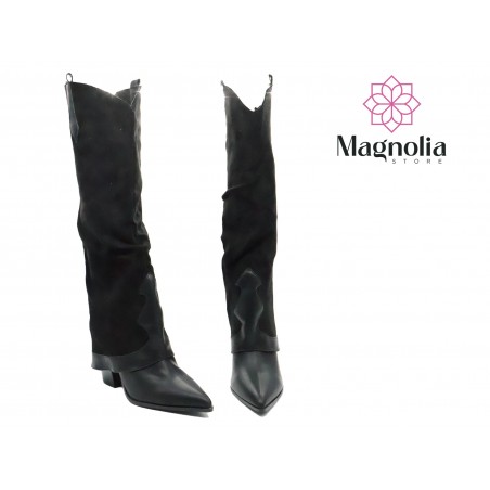 Botas Altas Plegables Negro